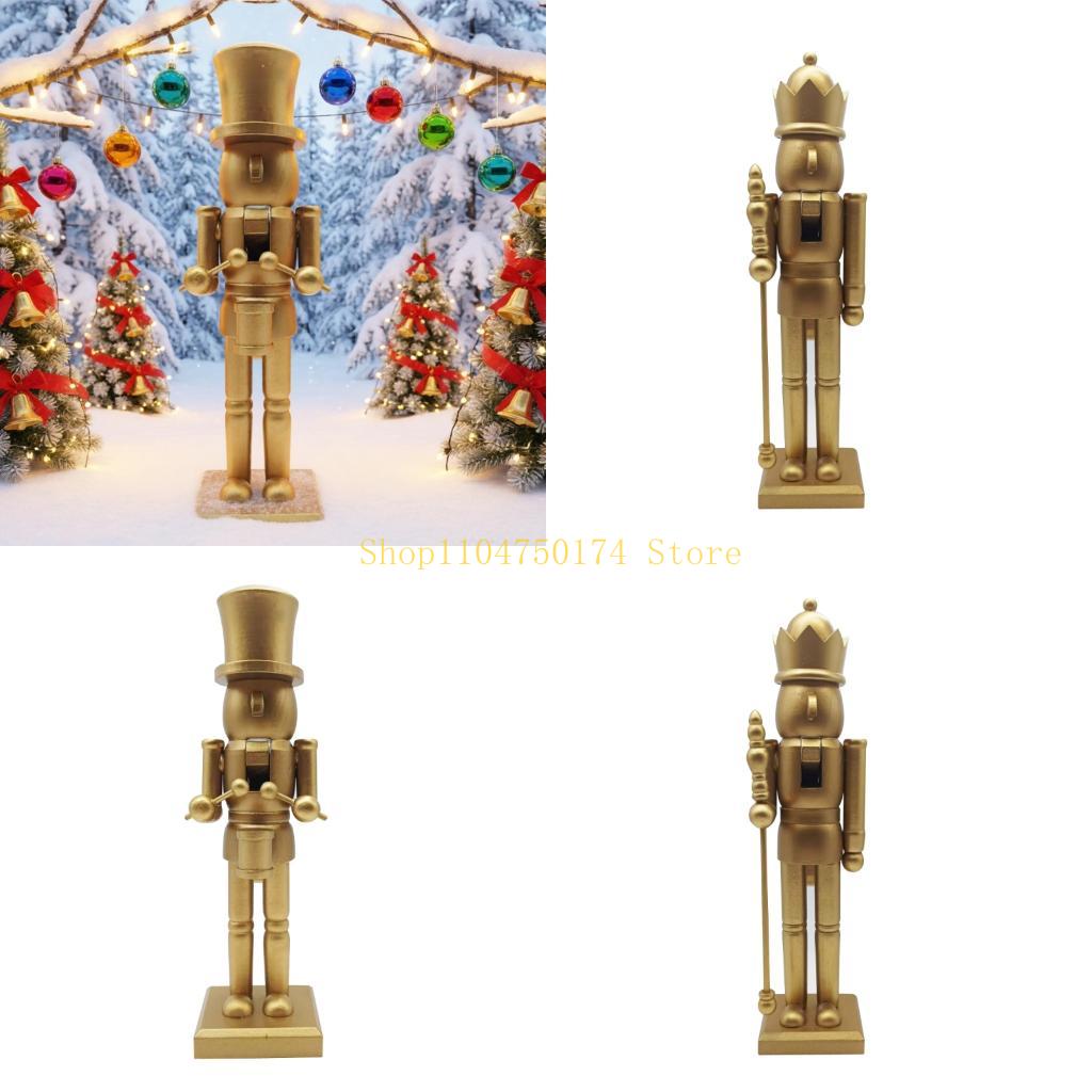 Nutcracker Figurine - Christmas Mantels Decors, Gold Wooden Nutcrackers