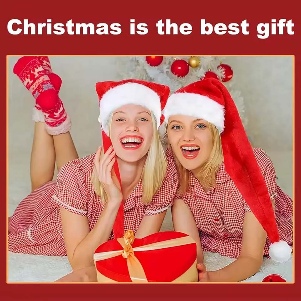 Long Plush Christmas Hat Velve - Santa Hat Plush ulasan dan harga