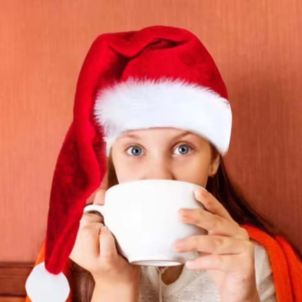 Long Plush Christmas Hat Velve - Santa Hat Plush ulasan dan harga