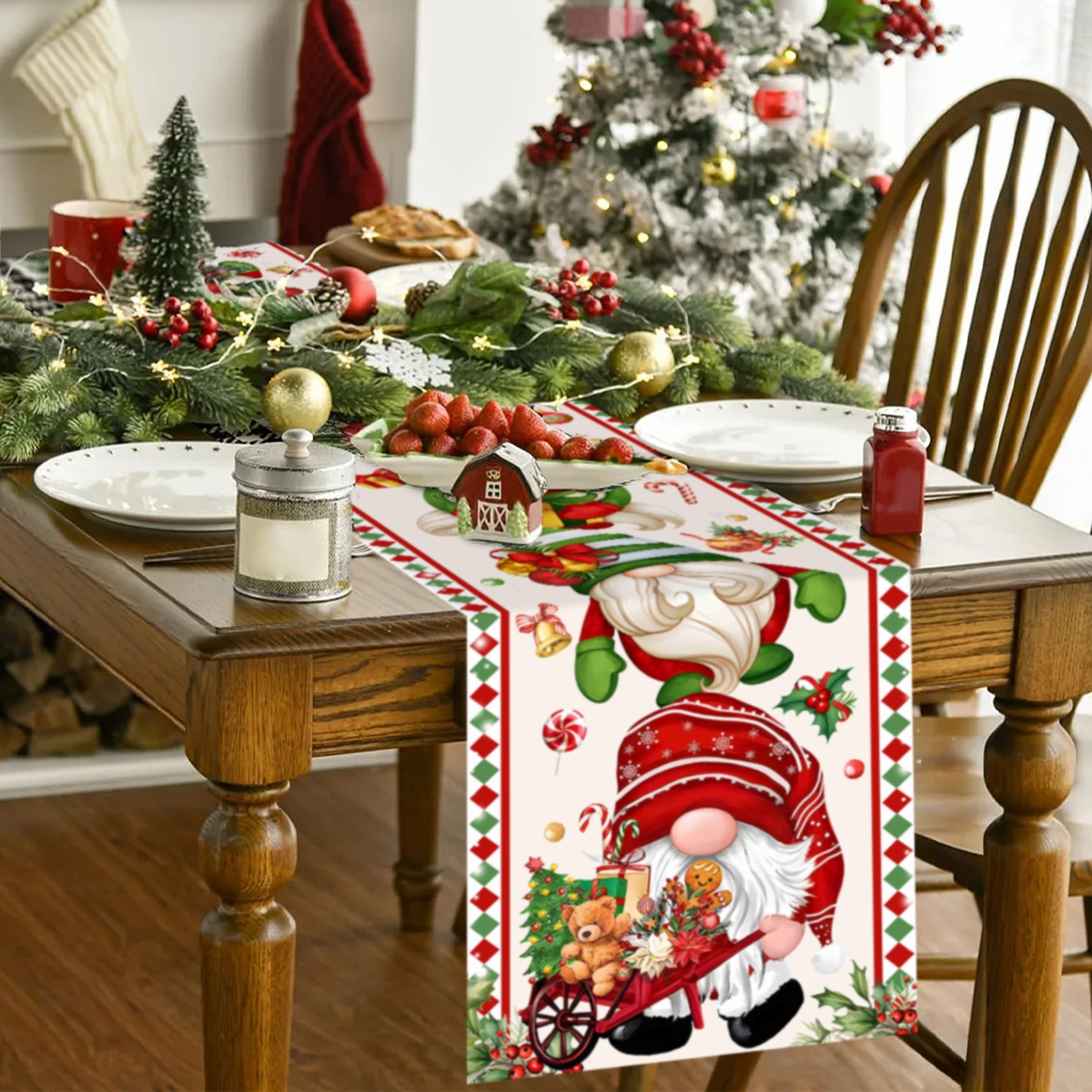 Christmas Table Runner Faceles - Christmas Table Runner ulasan dan harga