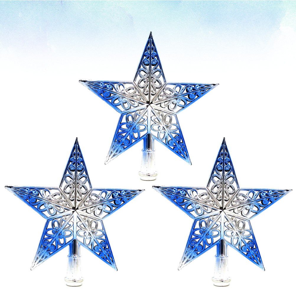 3Pcs 20Cm Hollow Star Christma - Star Tree Topper ulasan dan harga