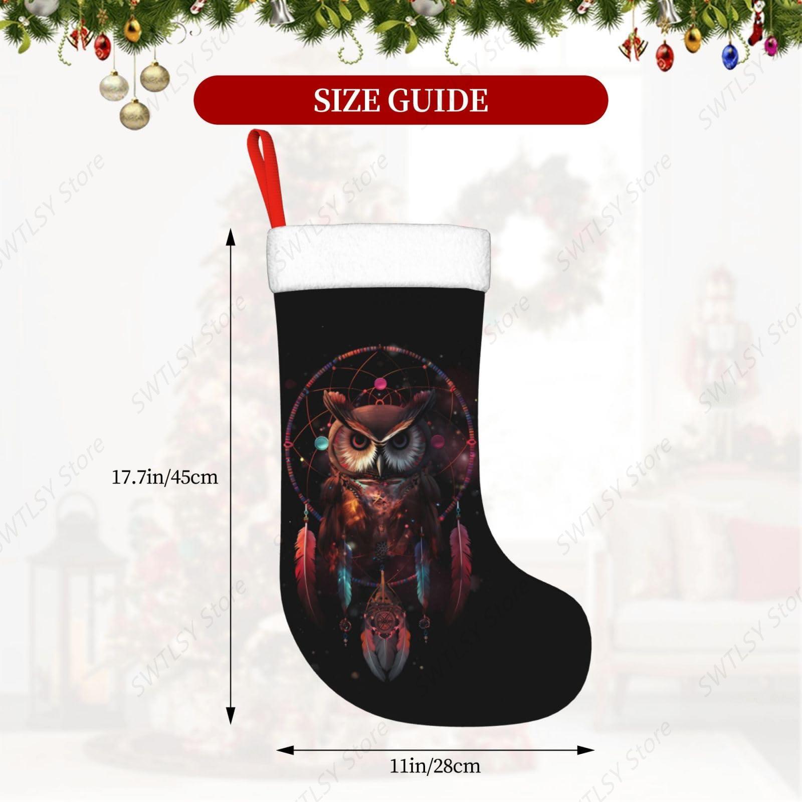Owl Rainbow Catcher Large Chri - Christmas Stocking Hanging ulasan dan harga