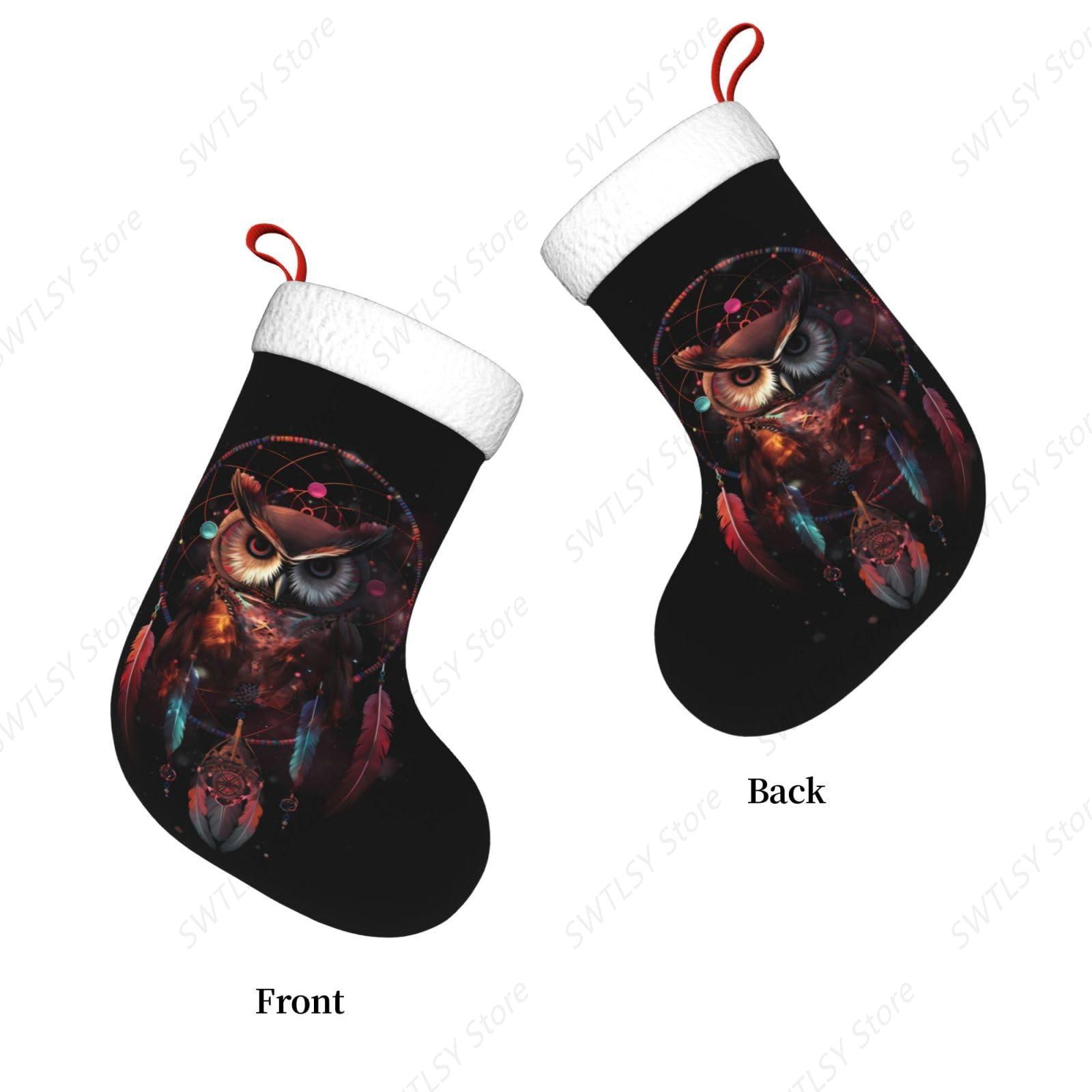 Owl Rainbow Catcher Large Chri - Christmas Stocking Hanging ulasan dan harga