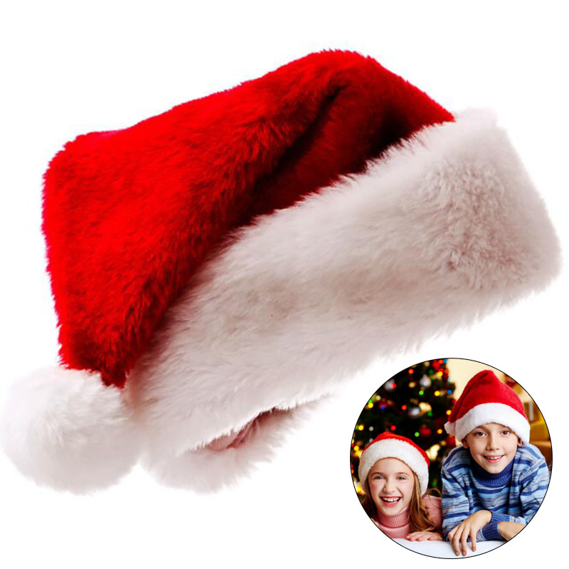 Plush Christmas Hat for Adult  - Santa Hat Plush ulasan dan harga